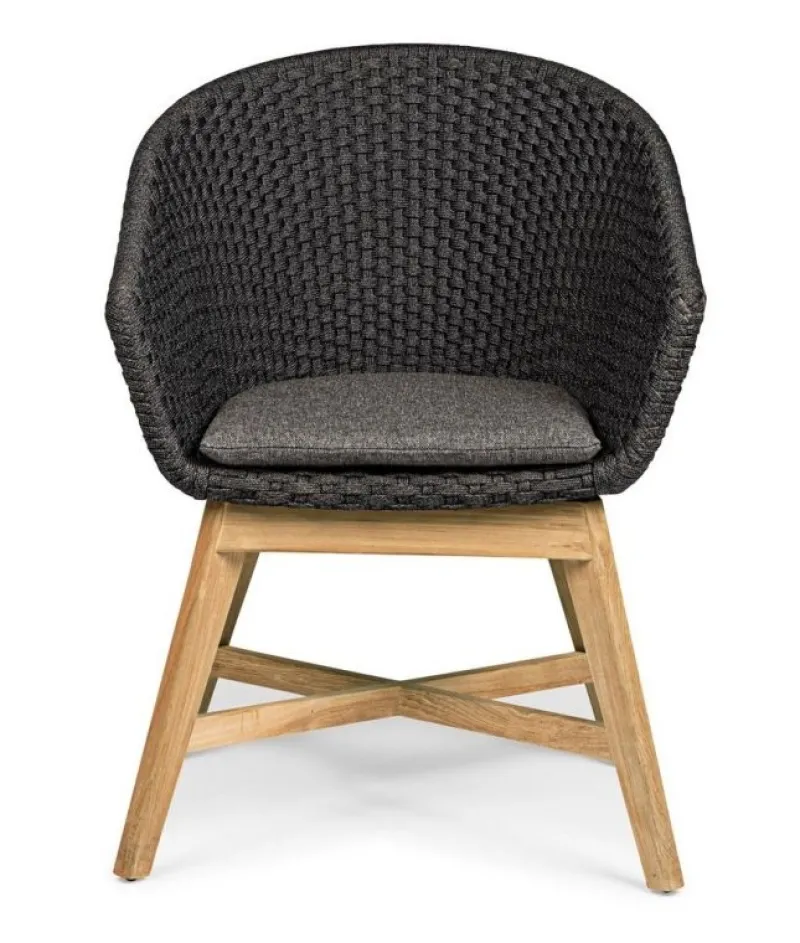 Bizzotto SEDIA IN CORDA PER ESTERNO ANTRACITE - COACHELLA