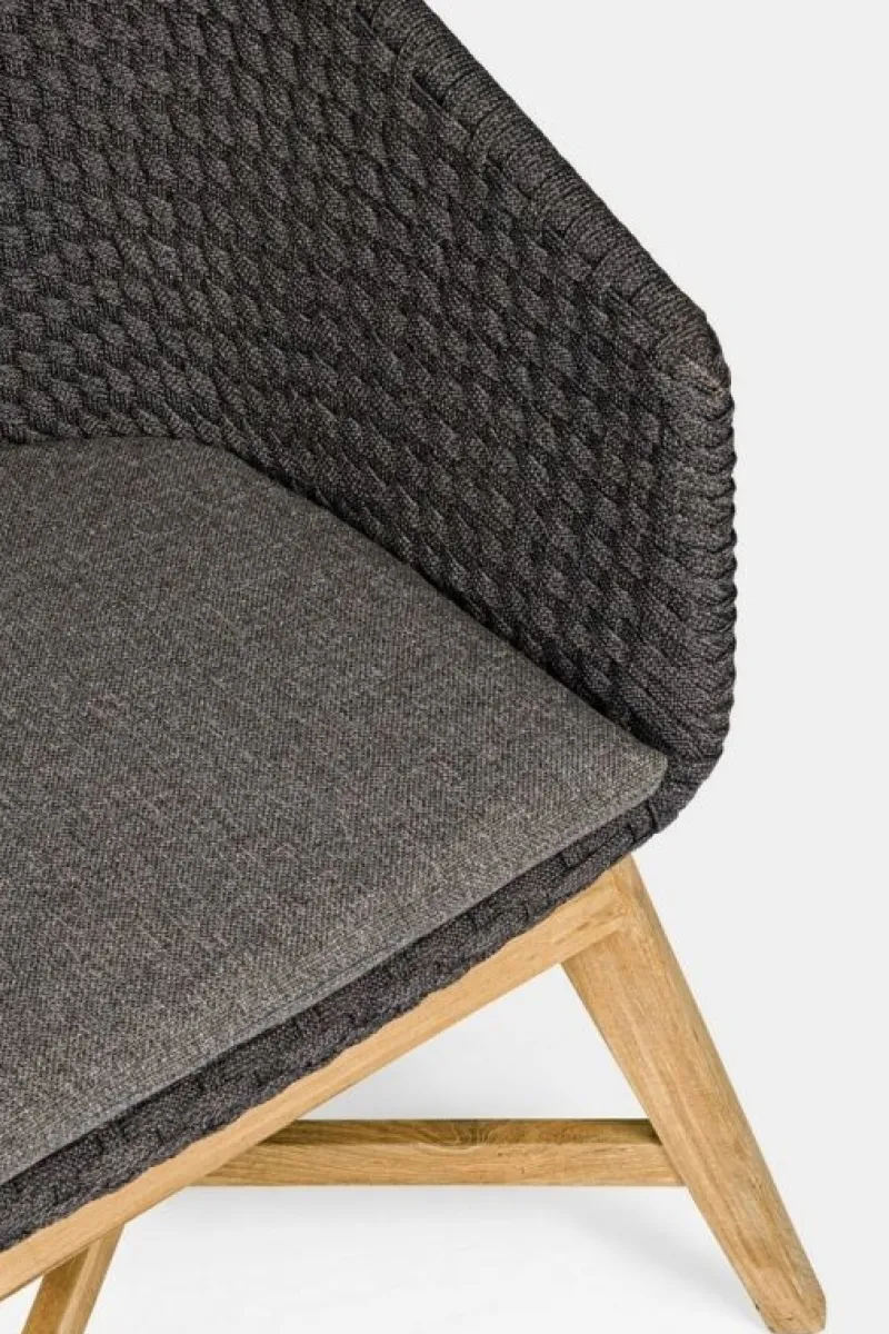 Bizzotto SEDIA IN CORDA PER ESTERNO ANTRACITE - COACHELLA