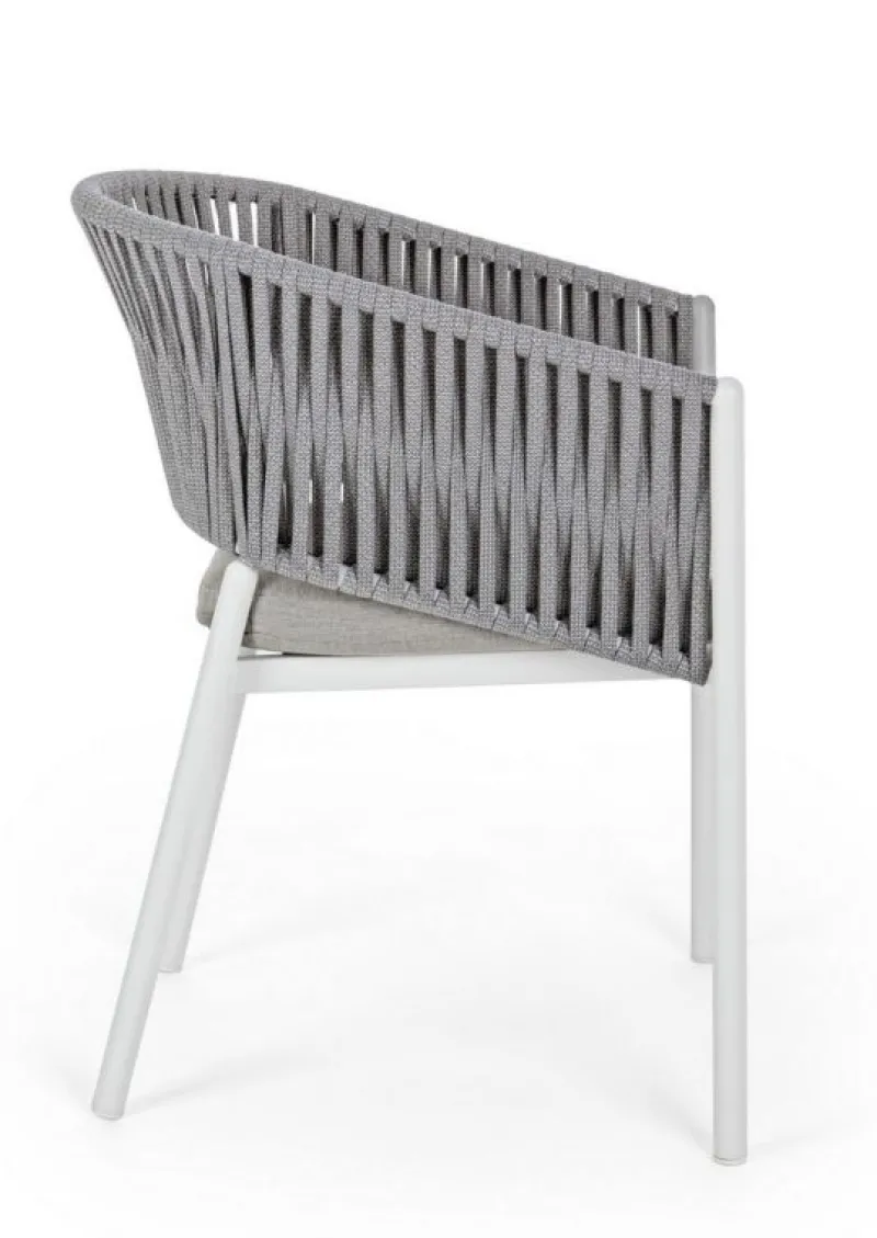 Sale Bizzotto SEDIA IN CORDA PER ESTERNO IMPILABILE BIANCO WG20 -FLORENCIA