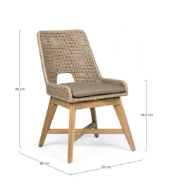 New Bizzotto SEDIA IN CORDA PER ESTERNO TORTORA - HESPERIA