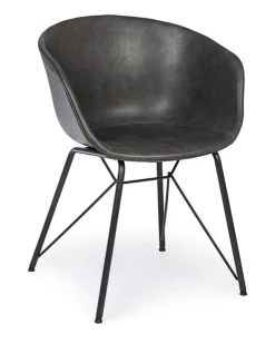 Bizzotto SEDIA IN ECOPELLE ANTRACITE - WARHOL