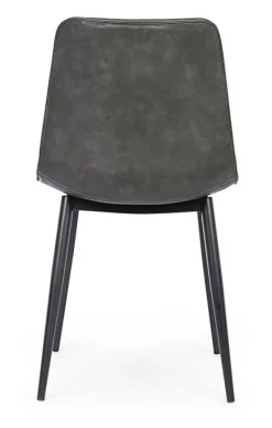 Discount Bizzotto SEDIA IN ECOPELLE ANTRACITE - KYRA