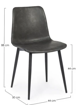 Discount Bizzotto SEDIA IN ECOPELLE ANTRACITE - KYRA