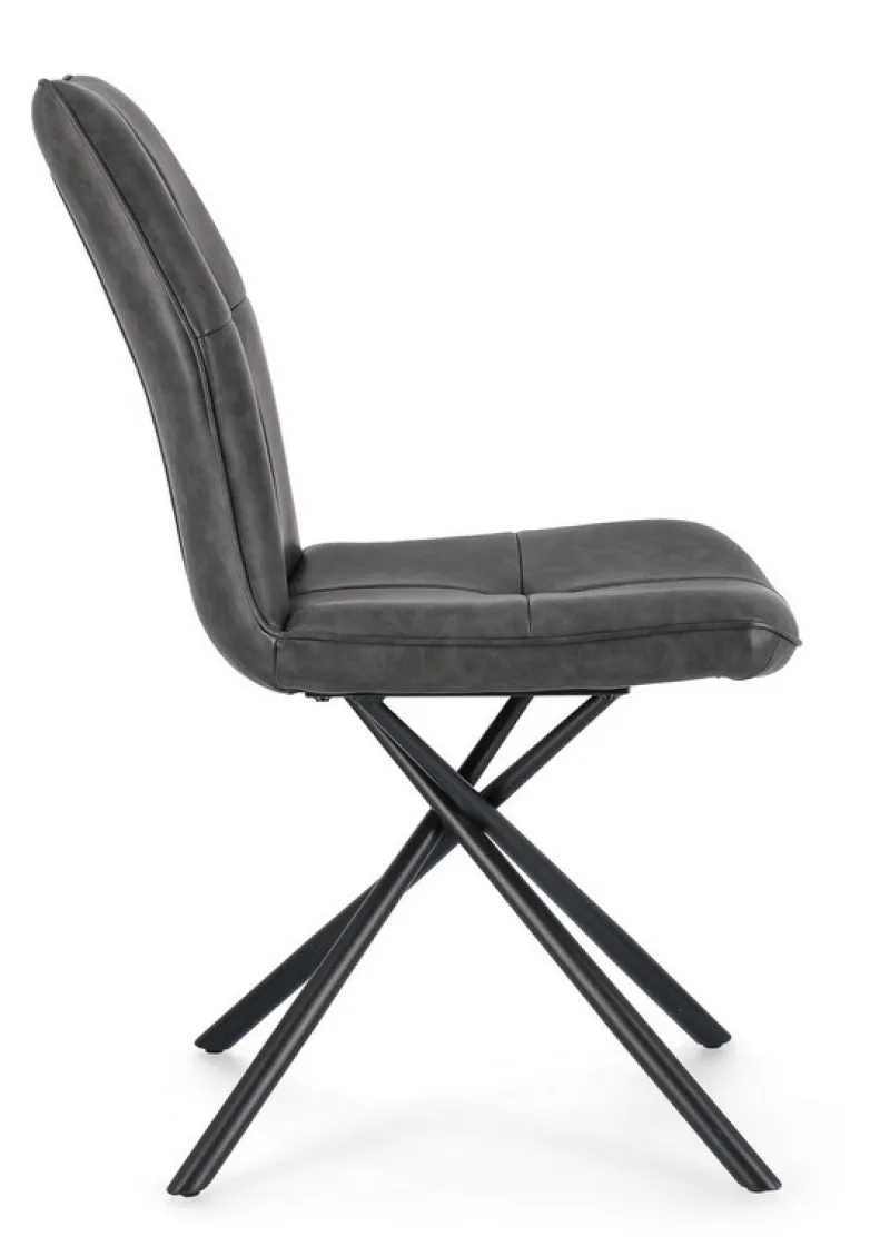 New Bizzotto SEDIA IN ECOPELLE ANTRACITE - KEPLER