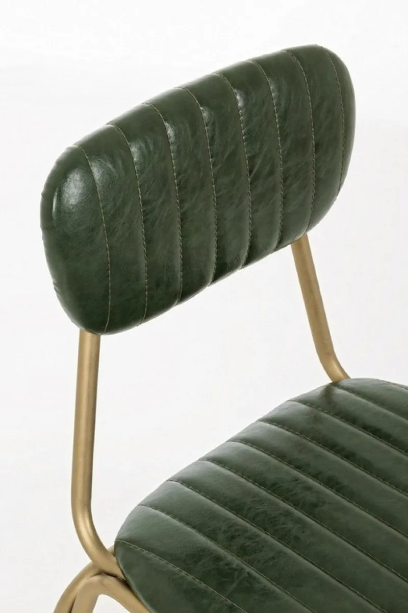 Discount Bizzotto SEDIA IN ECOPELLE VERDE SCURO - ADDY