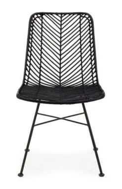 Best Bizzotto SEDIA IN FIBRE NATURALI NERA - LORENA