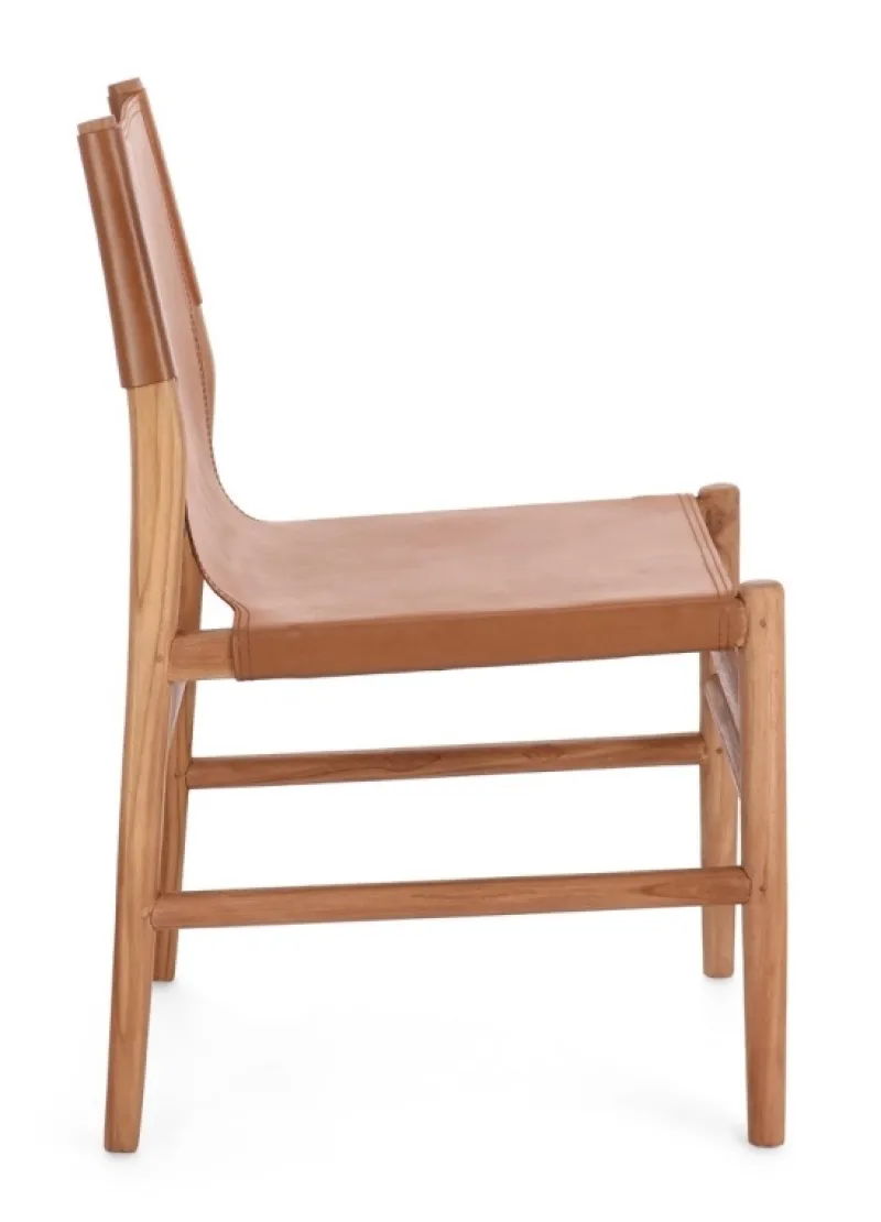 New Bizzotto SEDIA IN PELLE COGNAC - CAROLINE