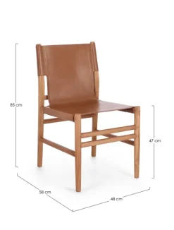 New Bizzotto SEDIA IN PELLE COGNAC - CAROLINE