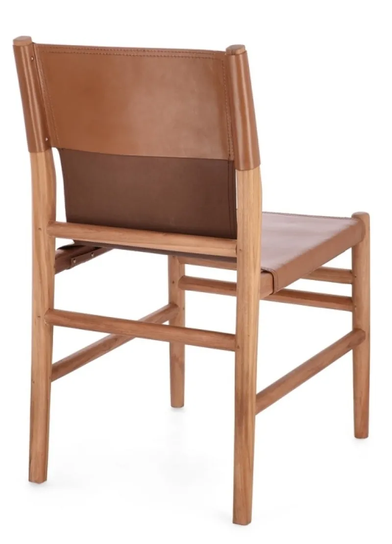 New Bizzotto SEDIA IN PELLE COGNAC - CAROLINE