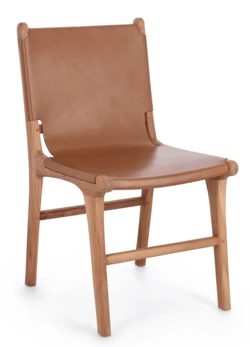 New Bizzotto SEDIA IN PELLE COGNAC - EUGENIE