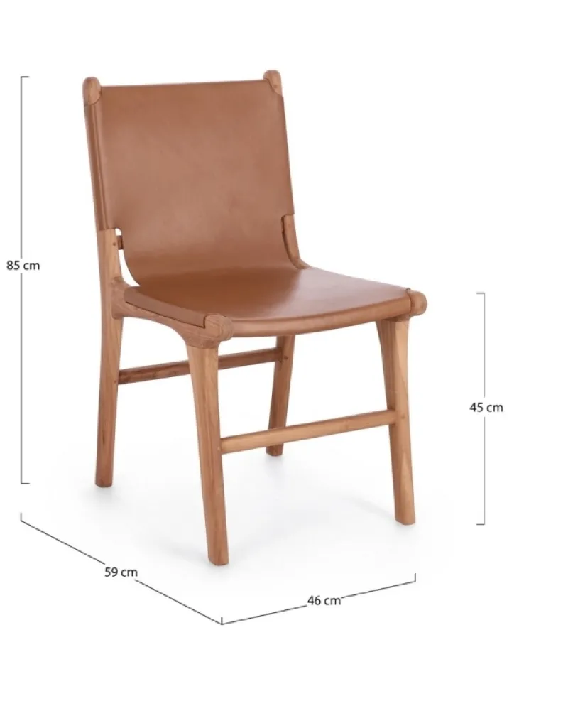 New Bizzotto SEDIA IN PELLE COGNAC - EUGENIE