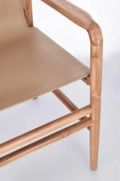 Sale Bizzotto SEDIA IN PELLE CON BRACCIOLI TORTORA - CAROLINE