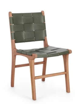 Outlet Bizzotto SEDIA IN PELLE VERDE - JOANNA