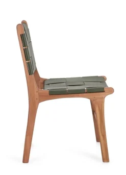 Outlet Bizzotto SEDIA IN PELLE VERDE - JOANNA