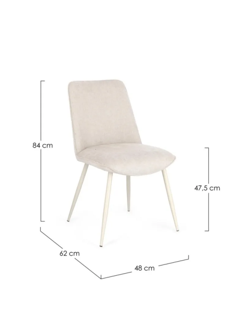 Hot Bizzotto SEDIA IN TESSUTO BEIGE - CORA
