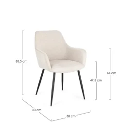 Best Bizzotto SEDIA IN TESSUTO BEIGE- CORA