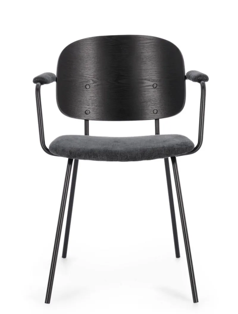 Hot Bizzotto SEDIA IN TESSUTO GRIGIO SCURO - SIENNA