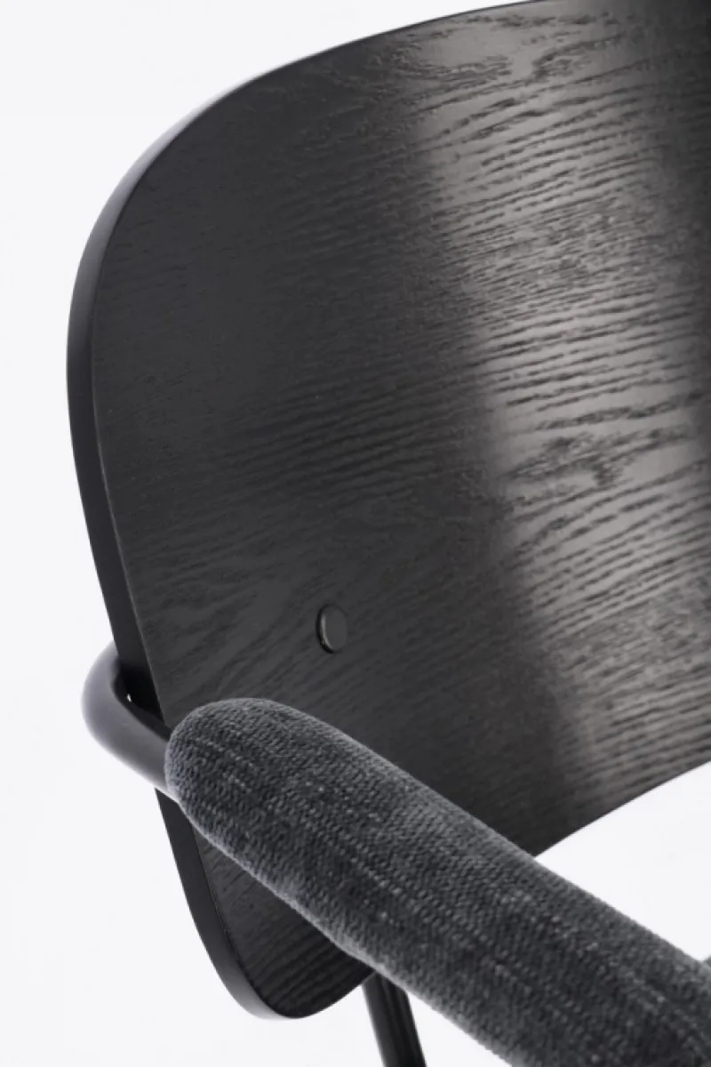 Hot Bizzotto SEDIA IN TESSUTO GRIGIO SCURO - SIENNA