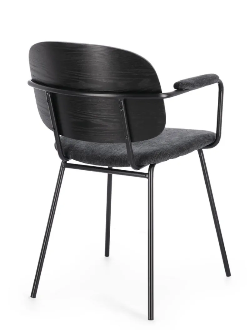 Hot Bizzotto SEDIA IN TESSUTO GRIGIO SCURO - SIENNA