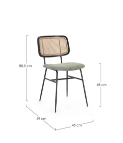 Clearance Bizzotto SEDIA IN TESSUTO VERDE - GLENNA