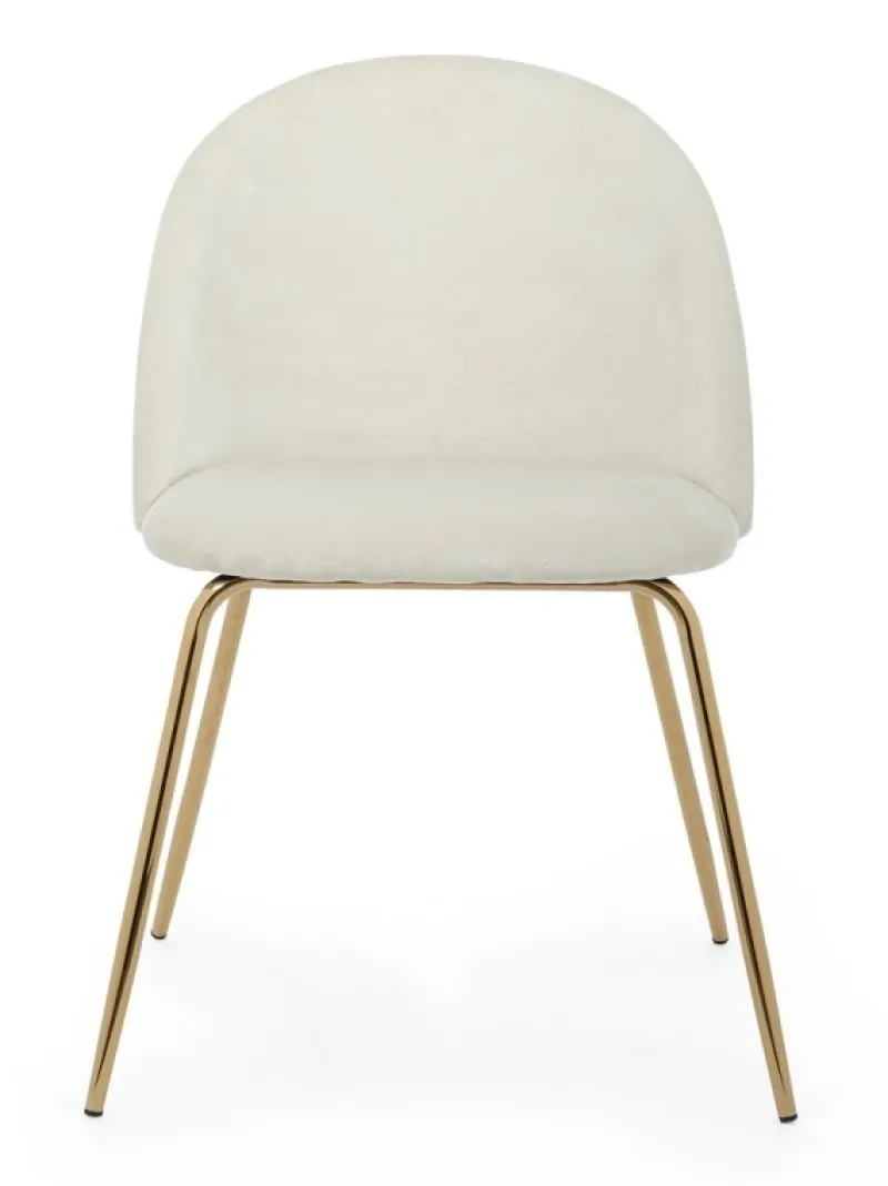 Bizzotto SEDIA IN VELLUTO BIANCO - TANYA