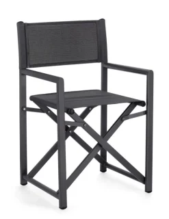 Discount Bizzotto SEDIA REGISTA IN ALLUMINIO GRIGIO SCURO - TAYLOR