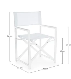 Bizzotto SEDIA REGISTA IN ALLUMINIO PIEGHEVOLE BIANCA - TAYLOR