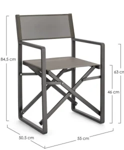 Outlet Bizzotto SEDIA REGISTA IN ALLUMINIO ANTRACITE CX23 - KONNOR