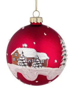 Online Bizzotto SET 6 SFERE DI VETRO VILLAGE ROSSO D80