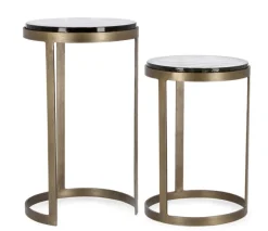 Clearance Bizzotto SET 2 TAVOLINI FINITURA OTTONE YX49 - ZAYLA