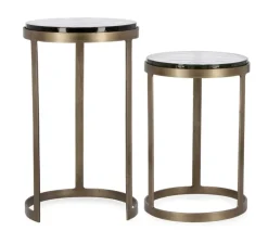 Clearance Bizzotto SET 2 TAVOLINI FINITURA OTTONE YX49 - ZAYLA