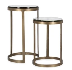 Clearance Bizzotto SET 2 TAVOLINI FINITURA OTTONE YX49 - ZAYLA