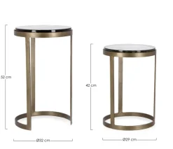 Clearance Bizzotto SET 2 TAVOLINI FINITURA OTTONE YX49 - ZAYLA