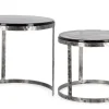 Outlet Bizzotto SET 2 TAVOLINI TONDI FINITURA NICKLE - ZAYLA