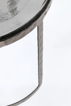 Outlet Bizzotto SET 2 TAVOLINI TONDI FINITURA NICKLE - ZAYLA