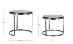 Outlet Bizzotto SET 2 TAVOLINI TONDI FINITURA NICKLE - ZAYLA