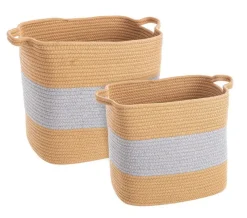 Best Bizzotto SET2 CESTA FLOW 2M RETT NATURALE-GRIGIO