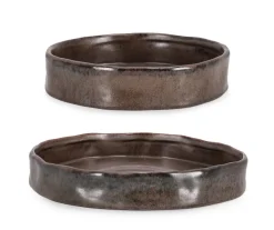 Best Bizzotto SET2 PIATTO DECORATIVO PAVLOS MARRONE