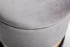 Online Bizzotto SET2 POUF CONTENITORE GRIGIO NERO - POLINA