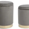 Outlet Bizzotto SET2 POUF CONTENITORE GRIGIO - POLINA
