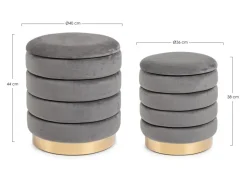 Best Bizzotto SET2 POUF CONTENITORE IN LEGNO GRIGIO - DARINA