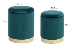 Clearance Bizzotto SET2 POUF CONTENITORE NAVYUS - POLINA