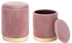 Discount Bizzotto SET2 POUF CONTENITORE ROSA ANTICO - POLINA