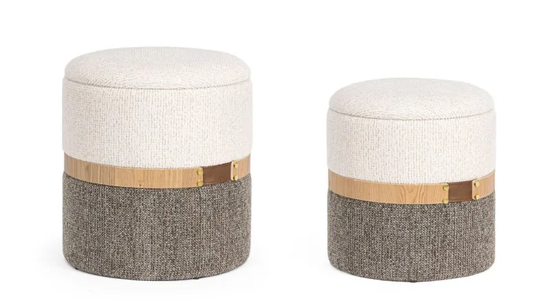 Best Bizzotto SET2 POUF CONTENITORE TANYA BIA-GRIGIO