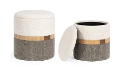 Best Bizzotto SET2 POUF CONTENITORE TANYA BIA-GRIGIO