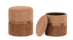 Outlet Bizzotto SET2 POUF CONTENITORE TANYA GINGER