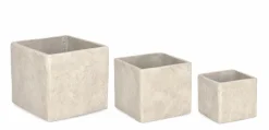 Discount Bizzotto SET3 P.VASO MEILI QUADRATO BASSO BEIGE