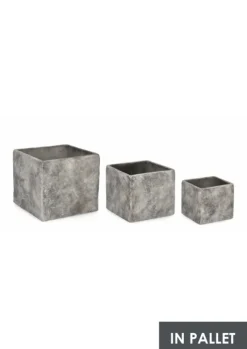 Hot Bizzotto SET3 P.VASO MEILI QUADRATO BASSO GRIGIO