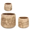 Outlet Bizzotto SET3 P.VASO MINH BASSO TERRACOTTA BRUNIT