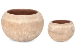 Clearance Bizzotto SET2 P.VASO MINH BOMB TERRACOTTA MARRONE